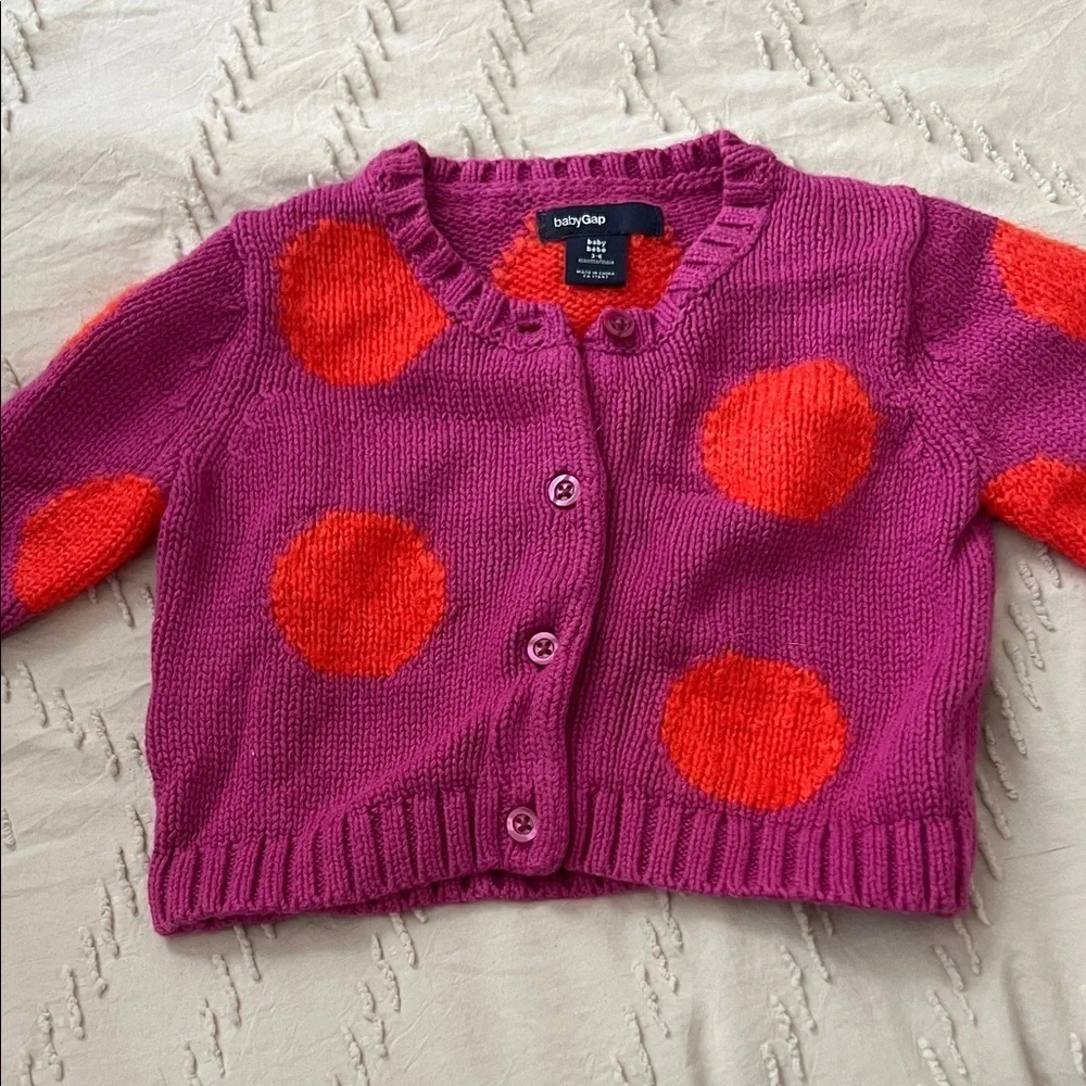 GAP Pink and Orange Baby Cardigan